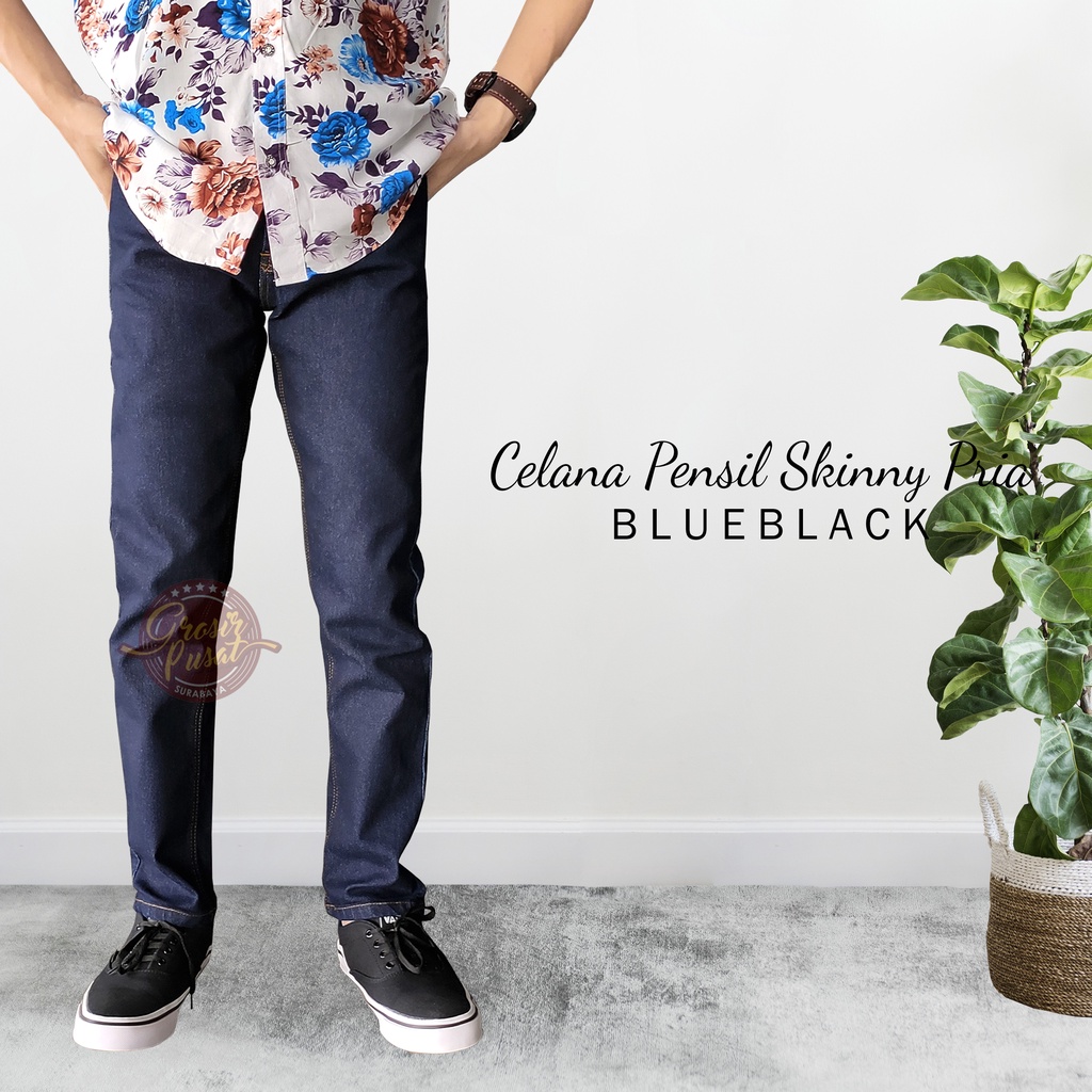 Celana Jeans Pria Pensil Skinny Blueblack Garmen 27 - 38