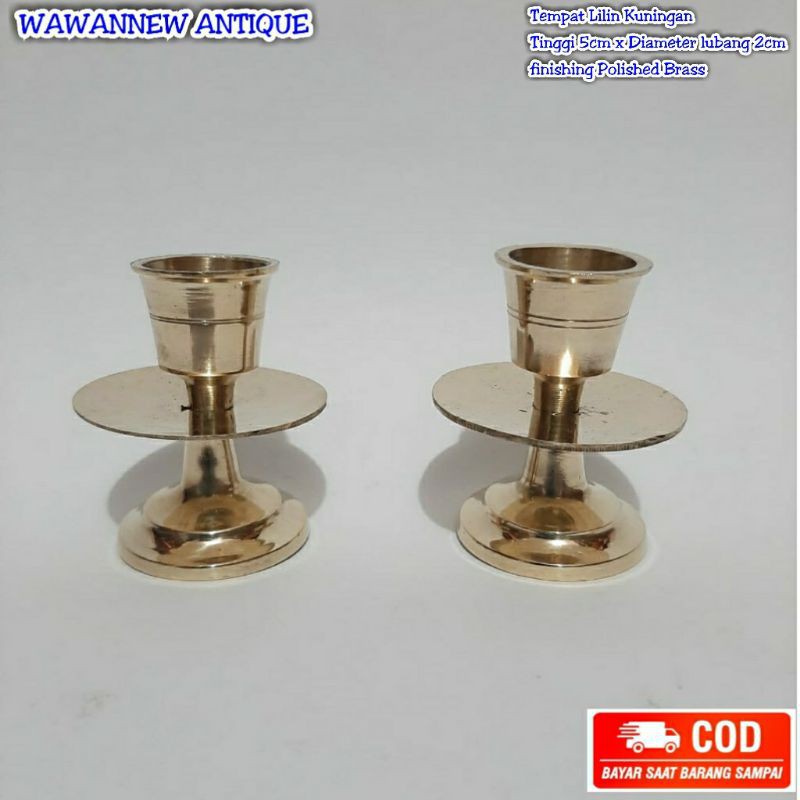 TERMURAH Tempat Lilin Aromaterapi Polos Kuningan Antik 5cm / Candle Holder