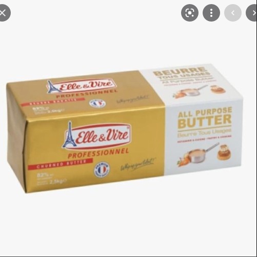 

PROMO MURAH !!! Elle Vire All Purpose Butter 2.5kg Elle and Vire Mentega Tawar Ellevire Elle n Vire Unsalted Butter Premium Butter Imported