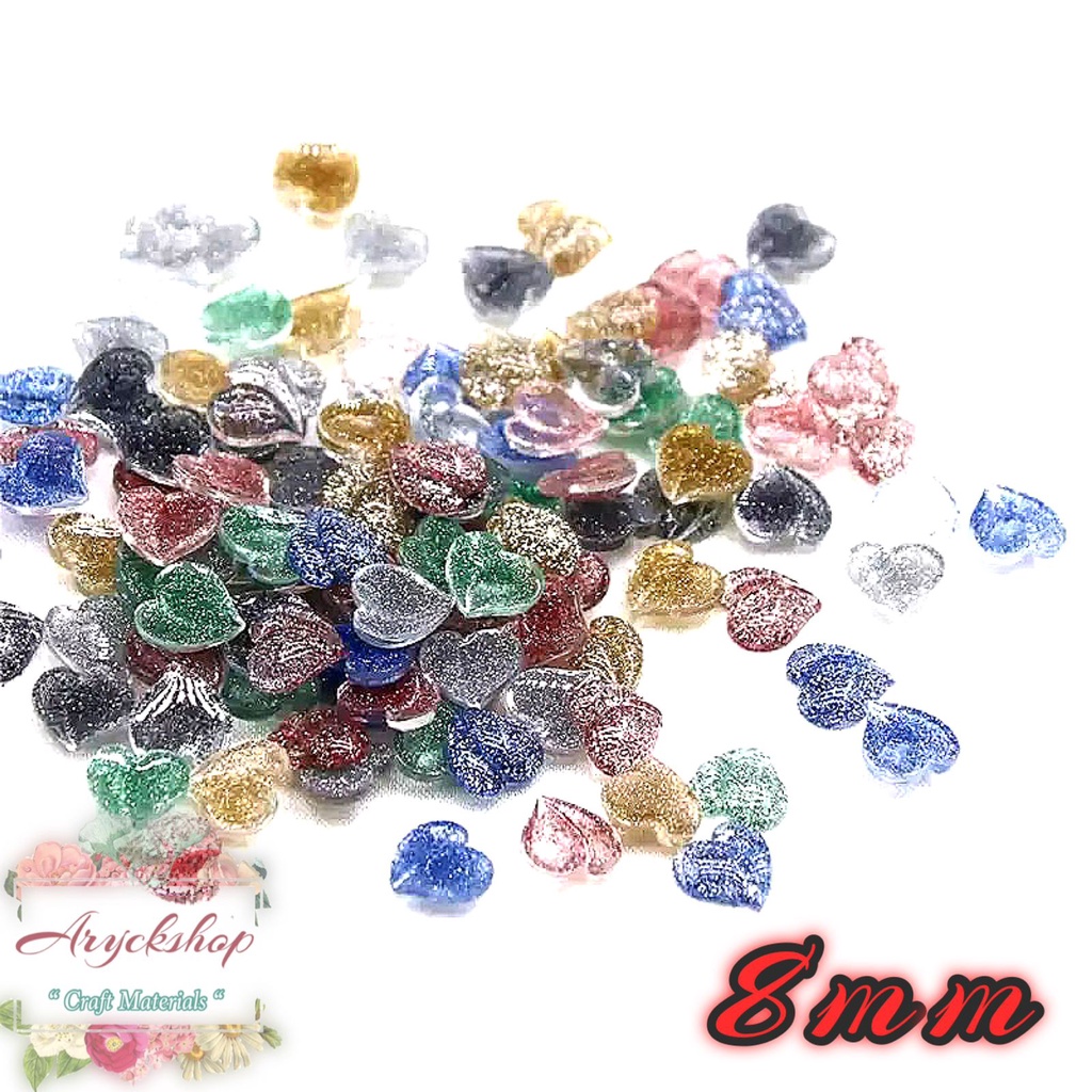 LOVE GLITER MINI ISI 20pcs ukuran 6mm, 8mm