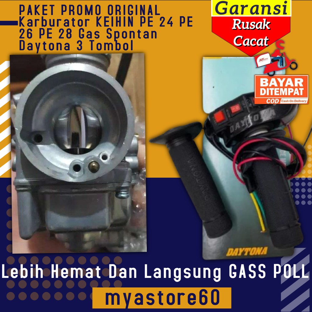 PAKET PROMO ORIGINAL Karburator Karbu Keihin PE 24 PE 26 PE 28 Plus Gas Spontan Keihin