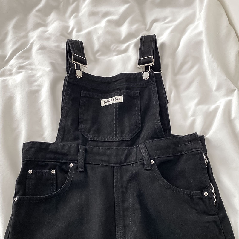 Overall Jeans Wanita Hitam / Celana Kodok Jeans Wanita korea /Jumpsuit Jeans Wanita korea (realpict)