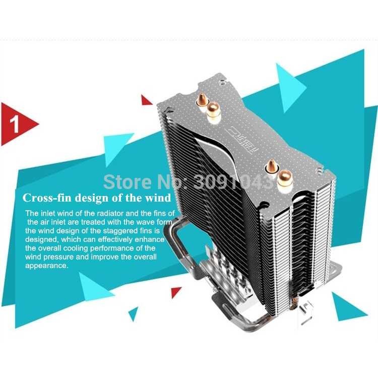 Hot Promo ! PcCooler Mini CPU Heatsink 2 Heatpipe with 2 Fan 80mm - HS115