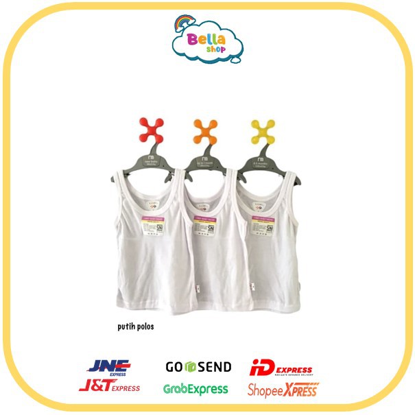 3 PCS LIBBY SINGLET POLOS KAOS DALAM  ANAK  POLOS PUTIH-BELLA SHOP