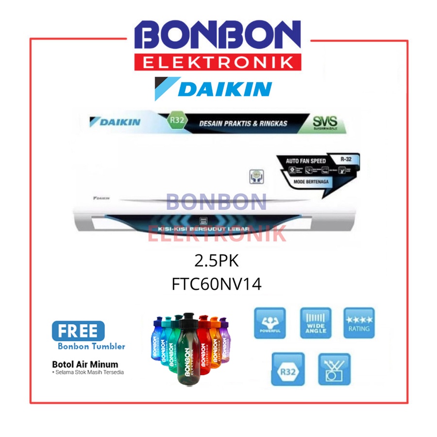 Daikin AC 2.5PK FTC60NV14 / 2.5 PK FTC60NV14 Thailand Standard R32