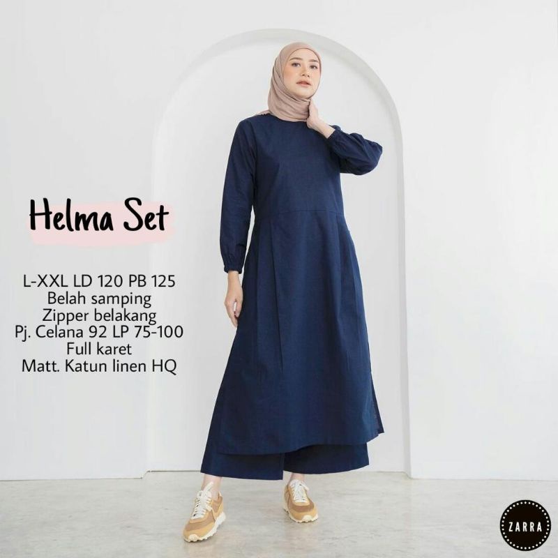 HELMA SET ORIGINAL PRODUK SETELAN WANITA TERBARU SET BAJU MUSLIM