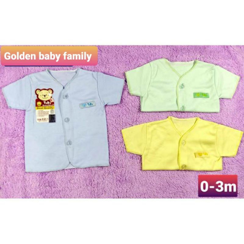 Baju Bayi New Born TARA POLOS WARNA Pendek | Atasan Bayi | Baju