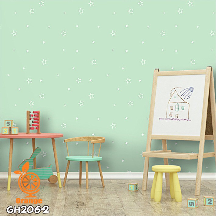 Wallpaper dinding 3d kamar tidur / Wallpaper dinding kamar anak wallstiker Gh078 Salur Bintang Ukuran 45cm x 9m