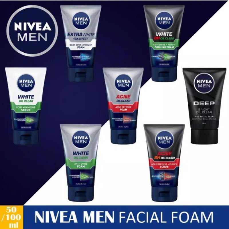 Nivea Men Whitening Oil Control Cooling MUD Facial Foam 100 ml