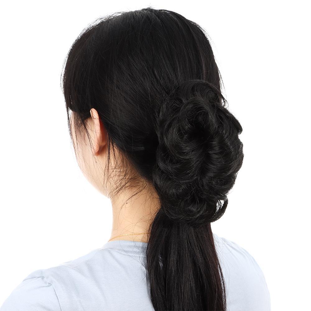 Preva Klip Rambut Palsu Wanita Fluffy Simulasi Bud Hair Ring