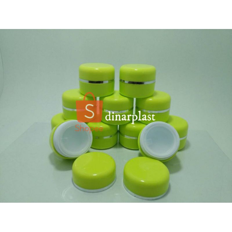 

Pot cream PP hijau stabilo list silver