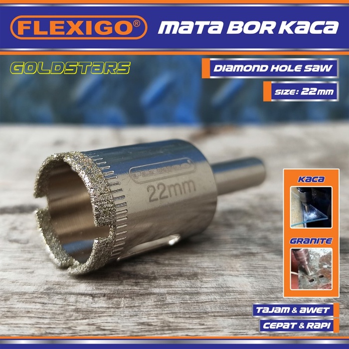 Mata Bor Kaca, Grantie 22 mm Original Flexigo Diamond Hole Saw