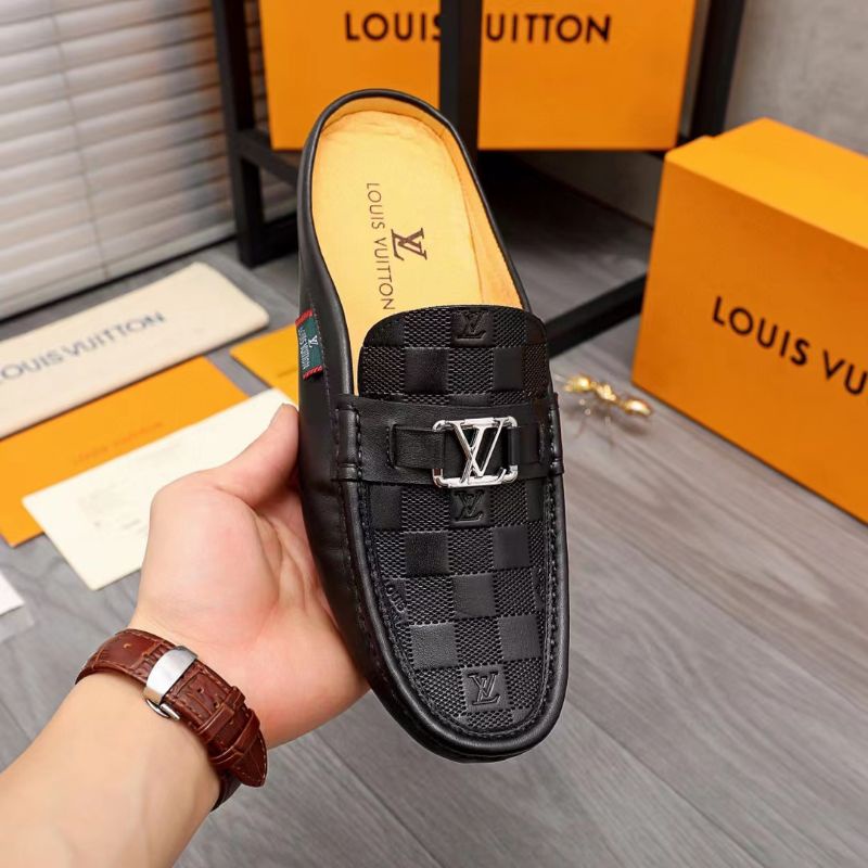 sepatu sandal lv pria slide sendal flat selop cowok mirror model terbaru 2022 lou is vuitton