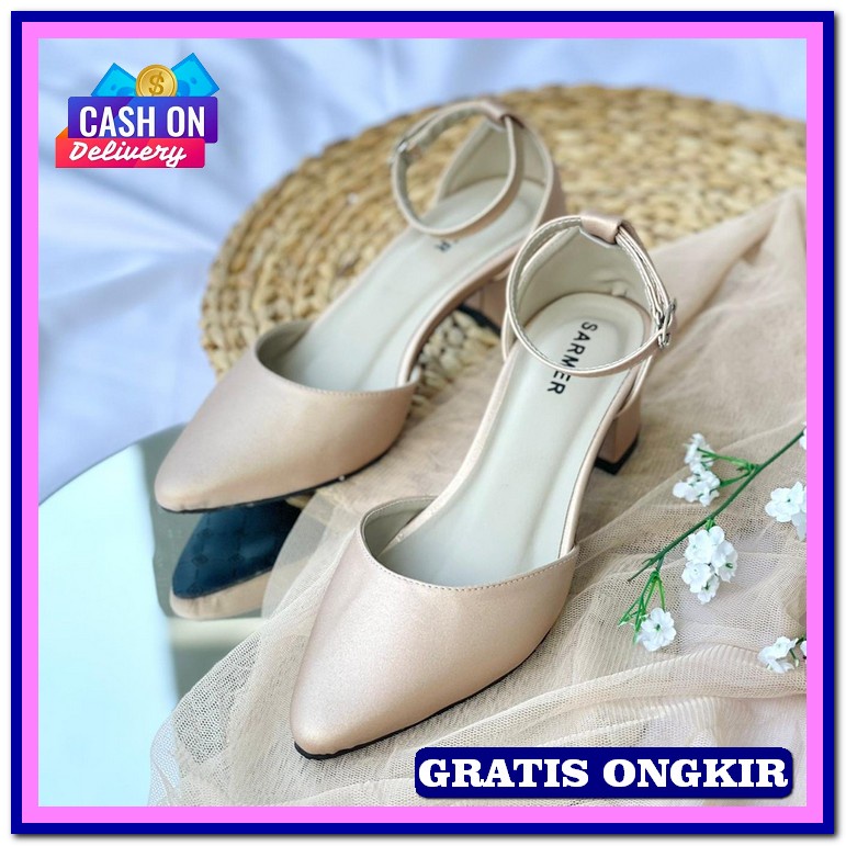 Ready Stock Lmv➝ Sendal Sandal Sepatu Heals High Heels Haigh Heels Hil Sarmer - Clara Heels Mocca