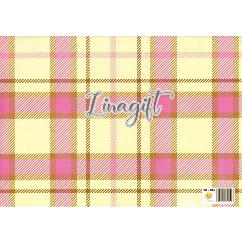 ( 5 Lembar ) SR PLAID - KERTAS KADO GLOSY - GIFT WRAP PAPER STRIPES POLOS KAYU WOOD BRICK BATA MERAH XHECKERED PLAID PINK BROWN CREAM CLASSIC VINTAGE KOTAK PINK CHECKERED PLAID CLASSIC VINTAGE KADO PRESENT