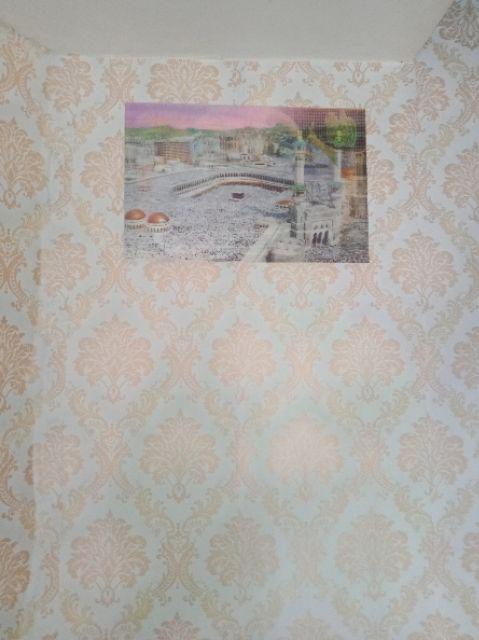 Kaligrafi Hologram Lembaran  Kabah Dan ayat Kursi Ukuran 38x58 Cm