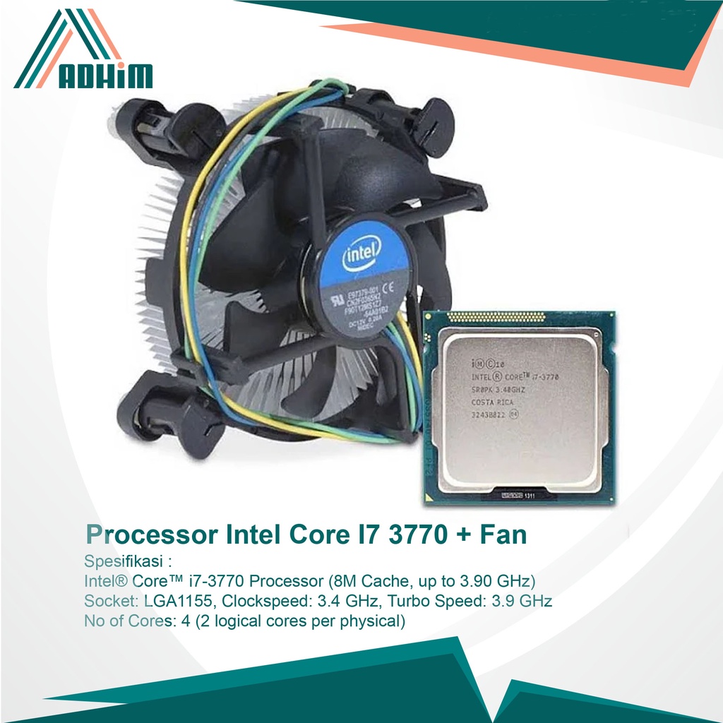 Processor Intel Core I7 3770 Tray + Fan