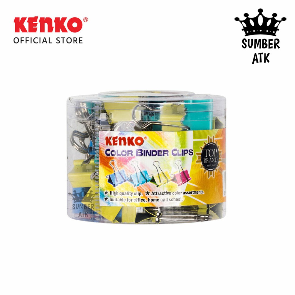 

COLOR BINDER CLIP KENKO No.105 / Penjepit Kertas - 1 Drum