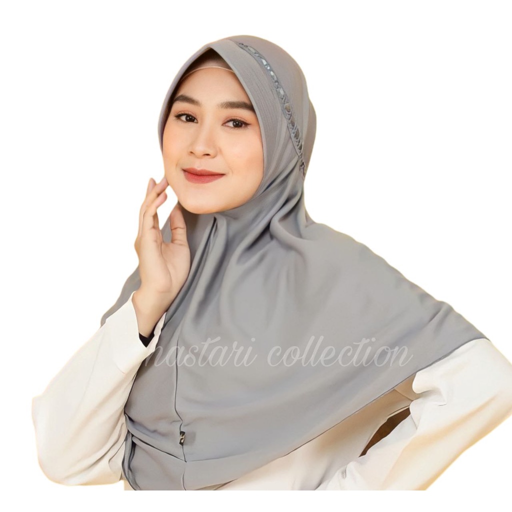 HASTARI JILBAB SEKOLAH KAOS KERUDUNG SERUT RENDA  SIZE M, L,