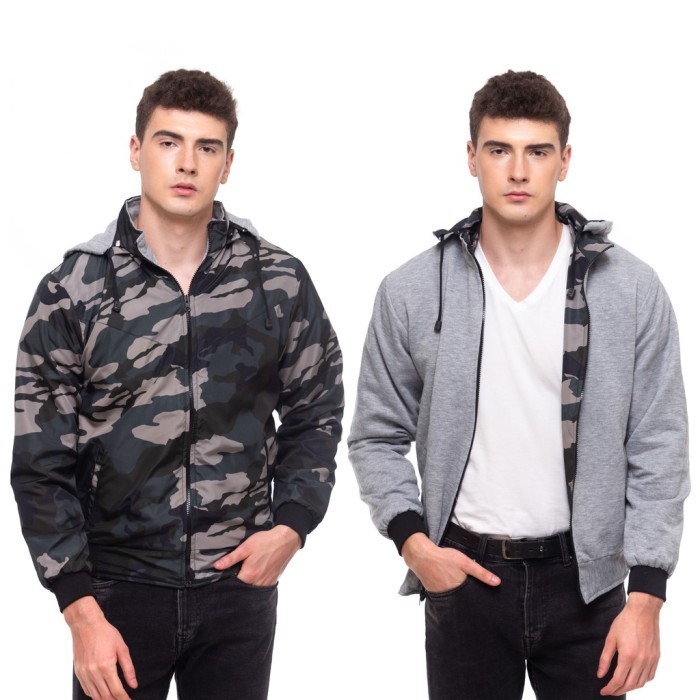 JAKET PRIA PARASUT MOTIF PRIA JAKET ARMY LORENG BOLAK BALIK CAMO