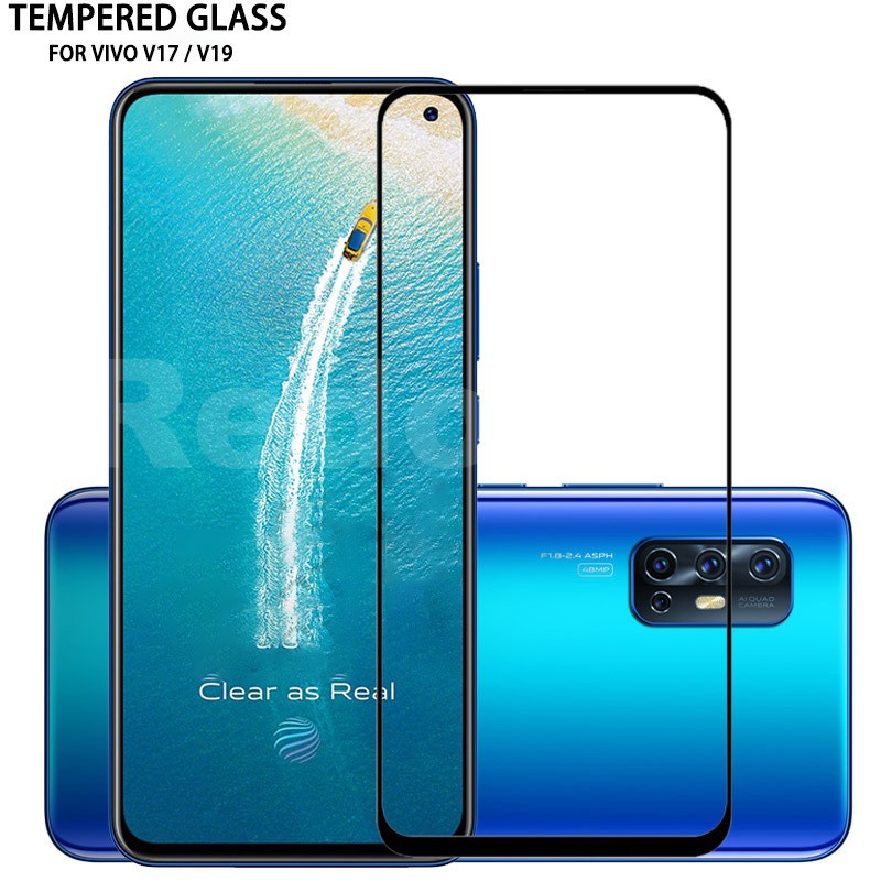 Tempered Glass Full Vivo V19 V17 Pro V15 Pro Screengurad Full Cover Temperglass Screen Protector