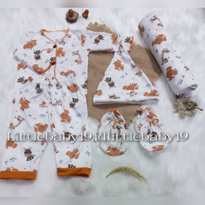 Baju Bayi Set Bedong Topi /Swaddle Set Baby Motip Fullprint SNI