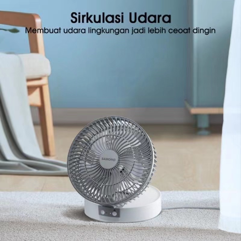 Samono Kipas Multifungsi USB Charge 3 Tingkat Kecepatan Portable Fan Bisa Dilipat Design Ergonomis SW-DF03 Grey