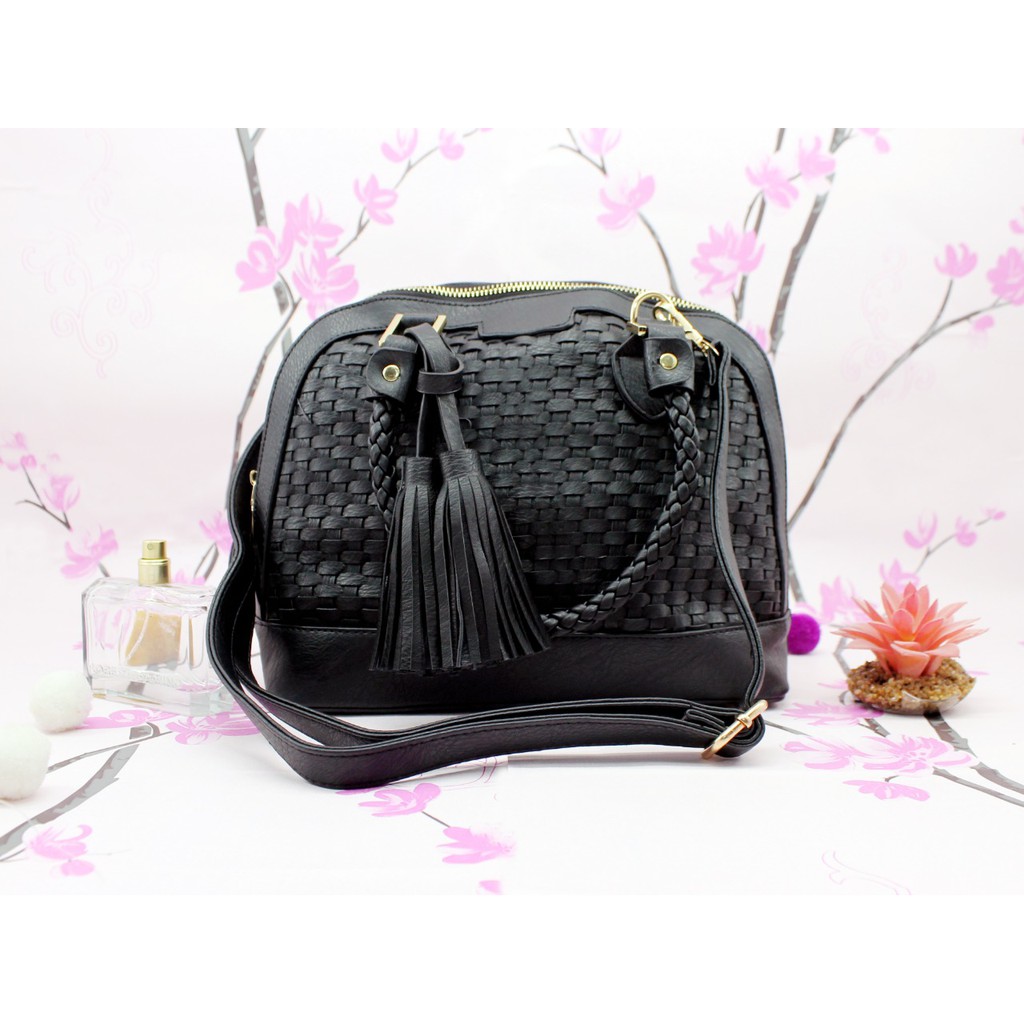 [HOT] #6378 Tas jinjing wanita hand bag cewe populer sedang trend model anyaman tali tambang