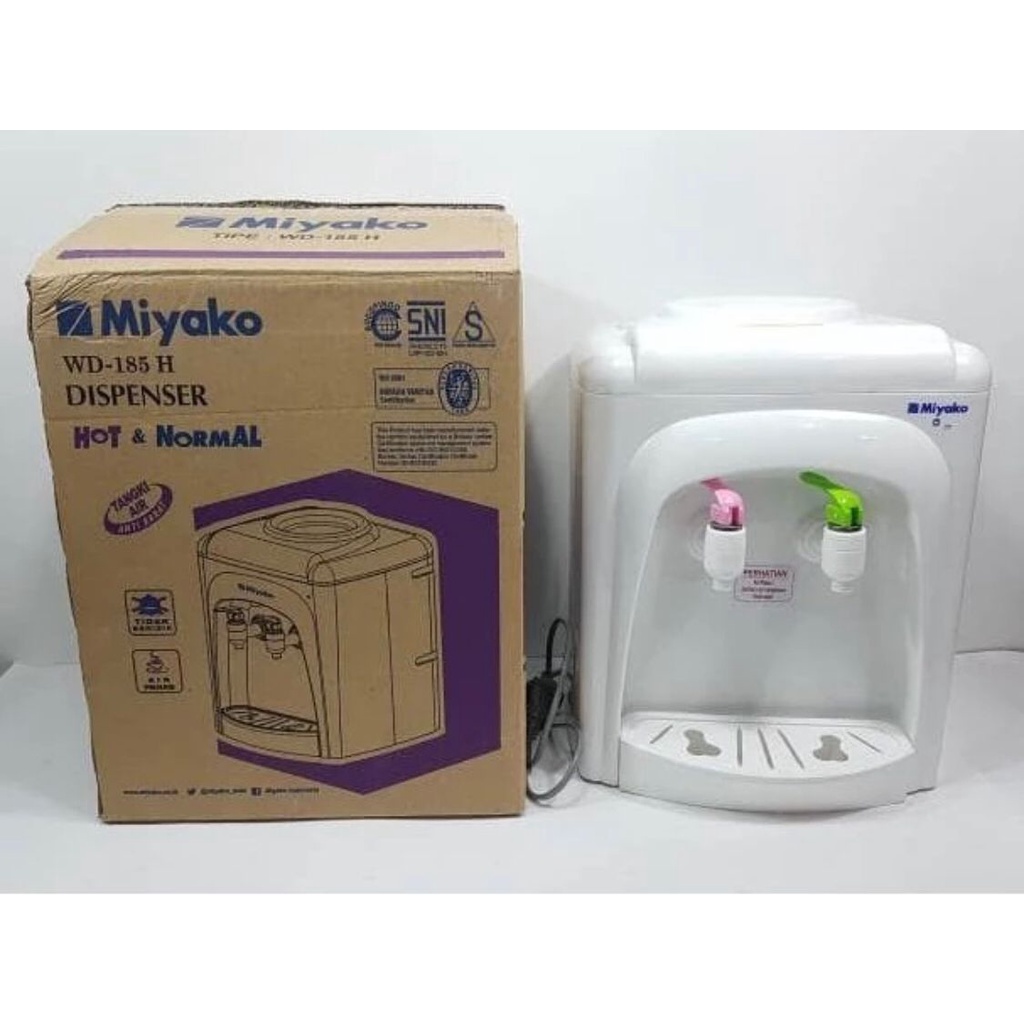 Dispenser Miyako Tempat Galon air WD 185 H 2 kran keran panas / hot dan normal / fresh