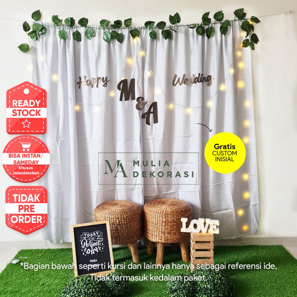 Dekorasi Lamaran Backdrop Nikahan PhotoBooth DIY Akad Nikah Aqiqah Khitan Paket Mulia C