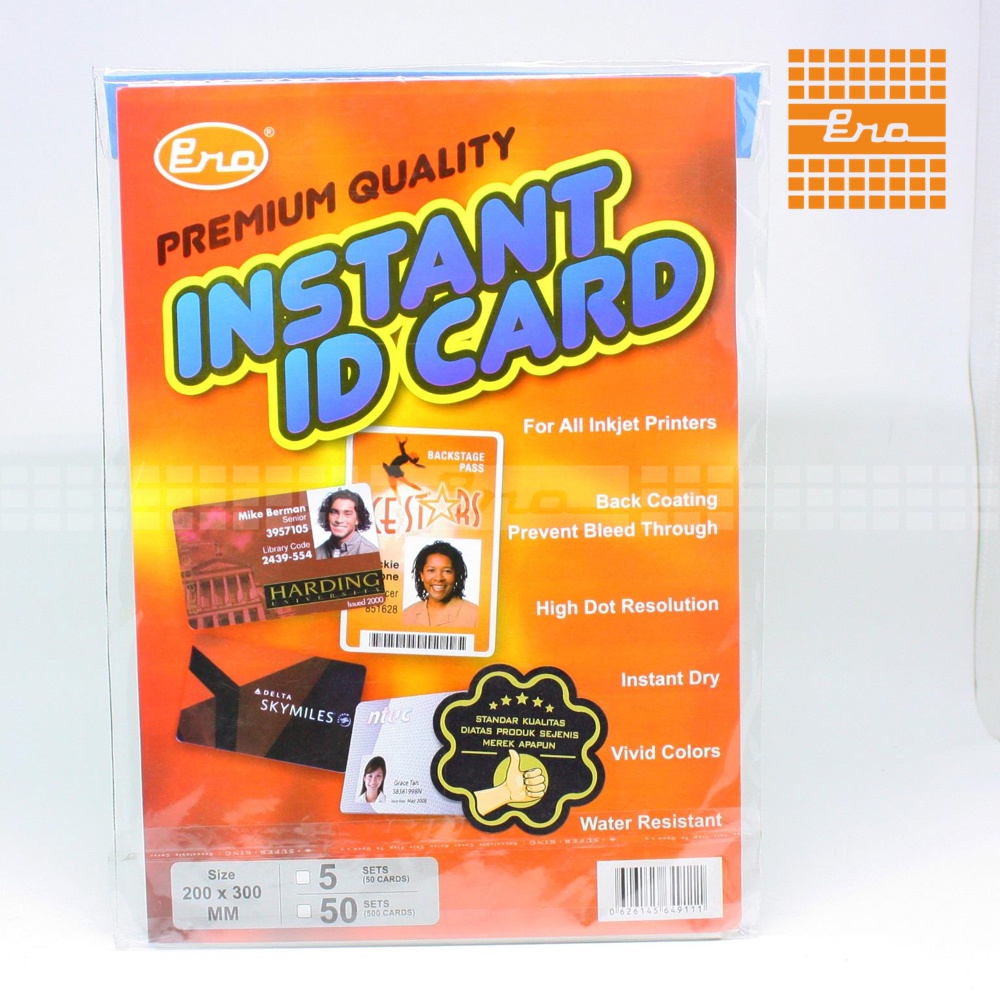 

BAHAN ID CARD | BAHAN PVC ID CARD ERA INSTANT SHEET (5 SETS = 50 CARD)