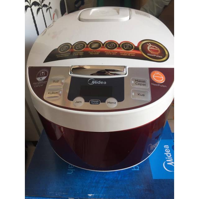 Midea MRD-5001BR Penanak Nasi Digital 1.8 Liter Warna Brown Peach