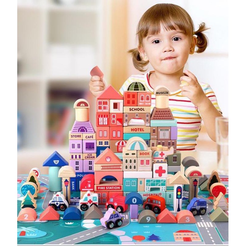 BUILDING CITY BLOCK/city building block 115pcs/ mainan balok