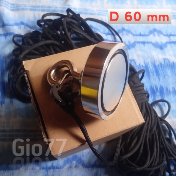 SATU SET MAGNET FISHING NEODYMIUM D60MM MAGNET PANCING MANCING METAL ORIGINAL
