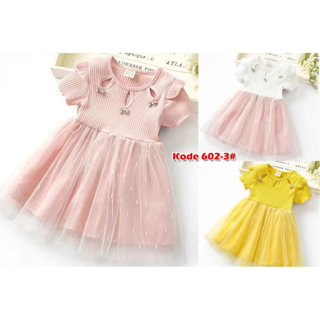 602-3# Dress Anak// Dress kombinasi// dress rajut// fashion dress anak