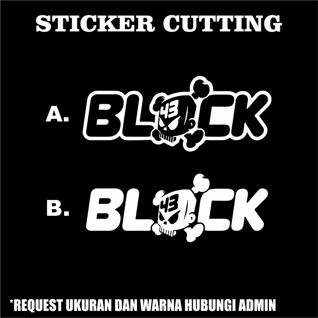 Sticker Cuttting Black Tengkorak