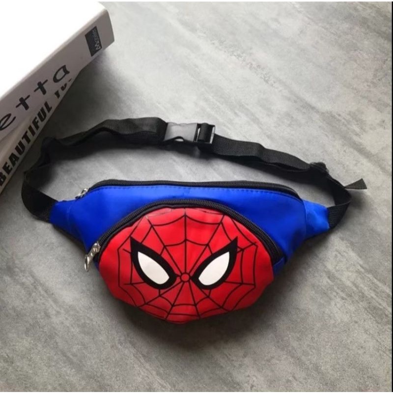 Tas Pinggang WAist Bag Anak Laki-laki Karakter Superhero | Real pict | Usia 2-10thn