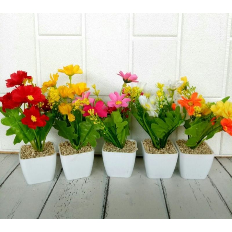 bunga plastik hias bunga aster artificial tanaman hias bunga pot bunga hias