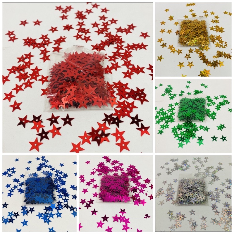 

PAYET MANIK BINTANG WARNA WARNI 10 MM / 1 KANTONG