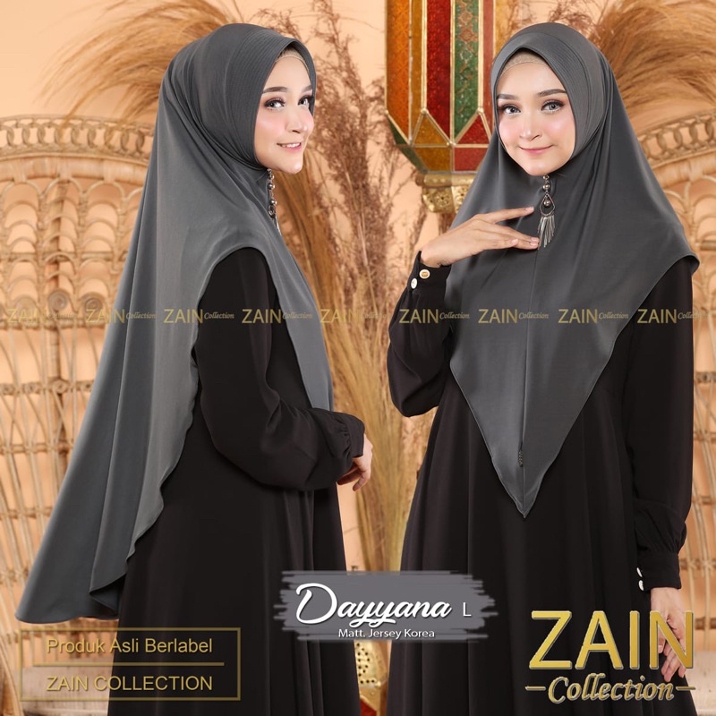 Dayyana L ORI zain hijab collection jilbab instan syari-Abu tua