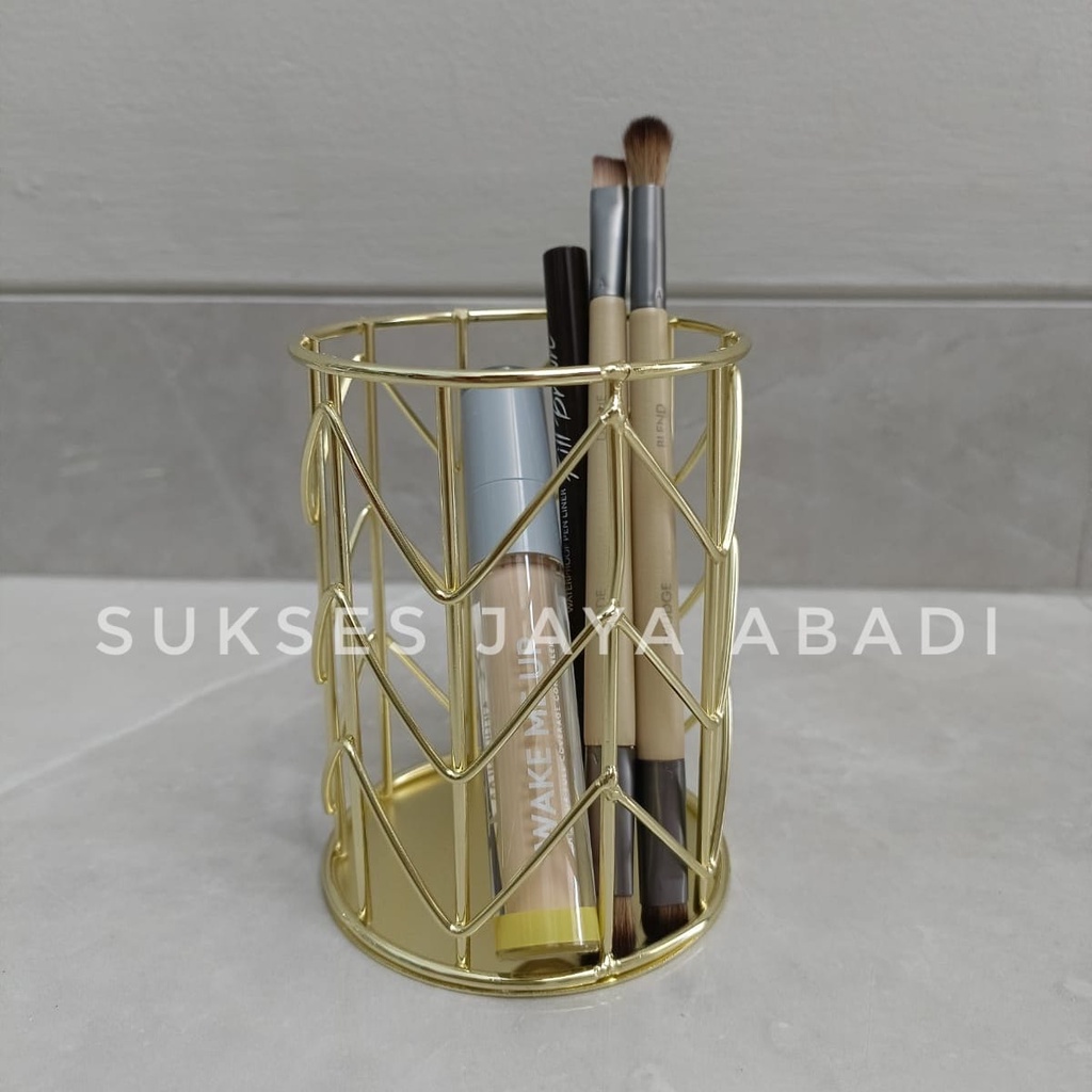 

Tempat Alat Tulis Gold Import / Tempat Kuas / Tempat Makeup / Tempat Brush