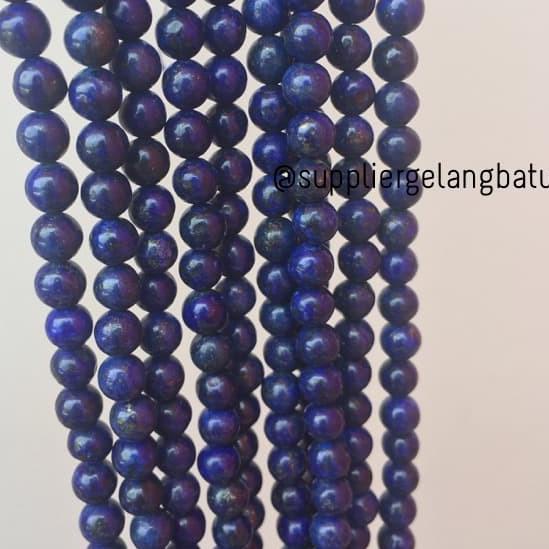 batu afghanistan lapiz lazuli bahan gelang kalung rencengan biru 6mm