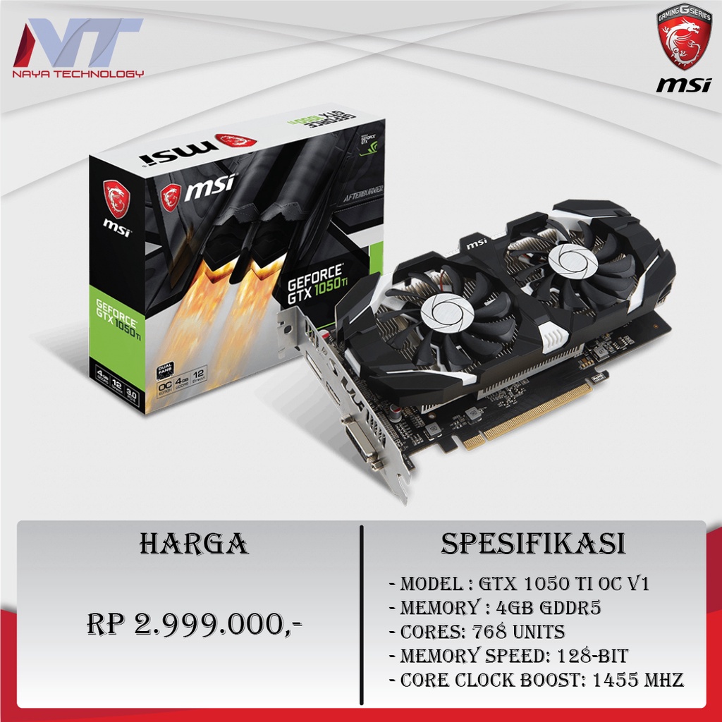 MSI GTX 1050 Ti 4GB OC V1
