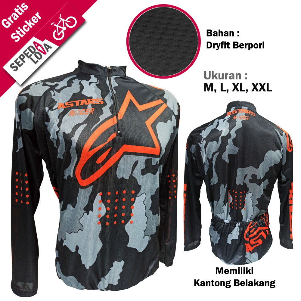 Jersey Sepeda Baju MTB XC Road Bike Astars Lengan Jersey Sepeda Baju MTB XC Road Bike Astars Lengan