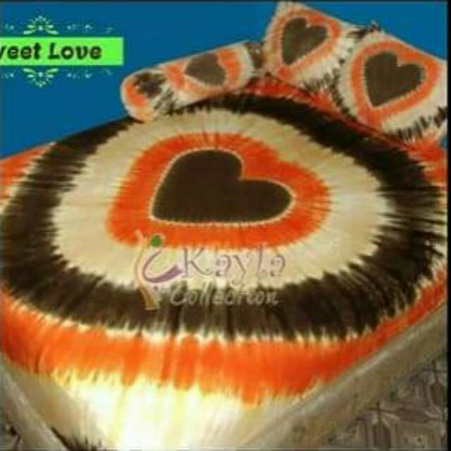 Sprei bali tiedye murah motif love