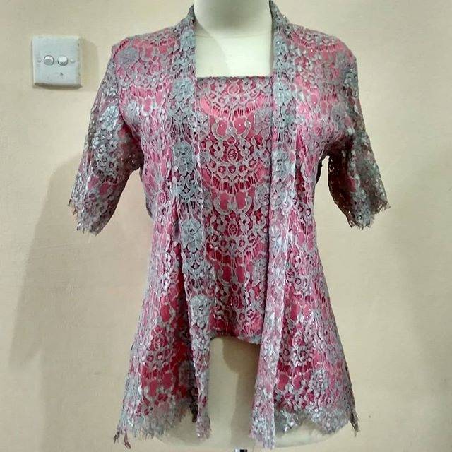 Kebaya pendek brokat brukat pink merah muda ungu preloved