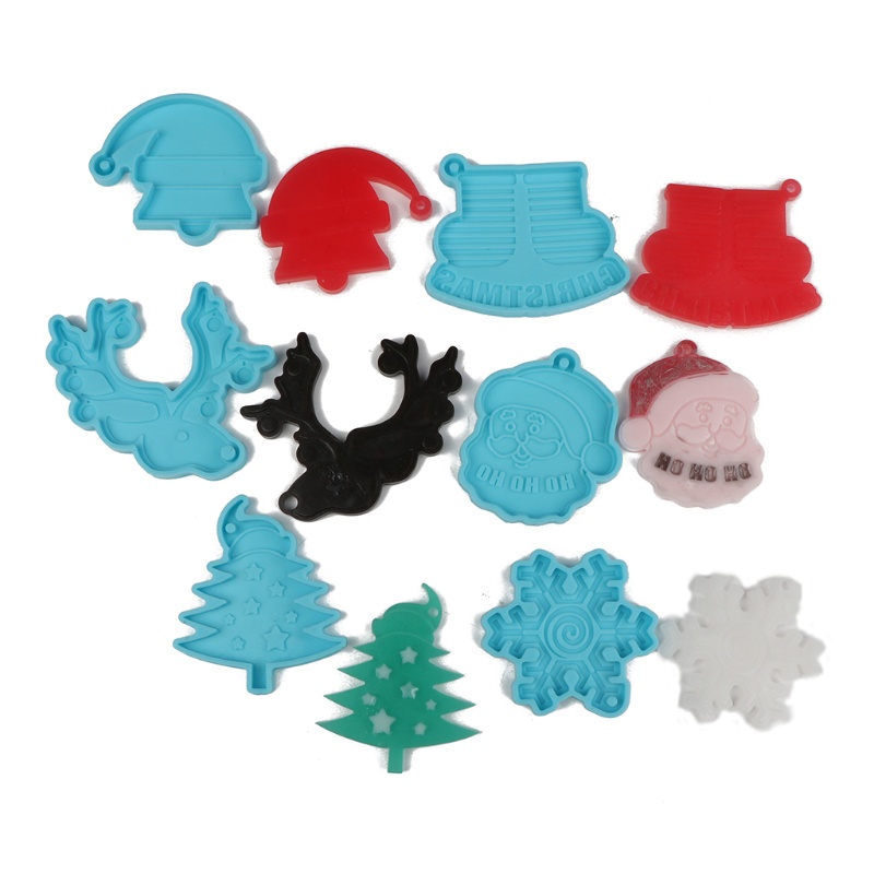 SIY  Christmas Tree/Hat Mold Christmas Keychain Epoxy Resin Mold DIY Keychain Pendant Jewelry for Christmas Day Gift