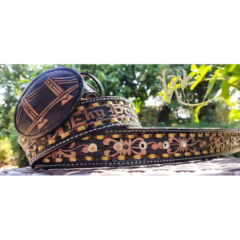 Sabuk Gesper Ikat Pinggang Pria Kulit Asli Ukir Custom size normal - jumbo