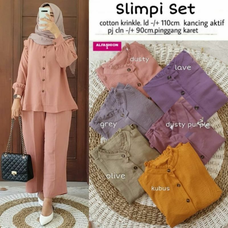BHL - Setelan Celana Wanita Terbaru Kekinian Bisa COD Slimpi Set by MUMUFASHION SOLO