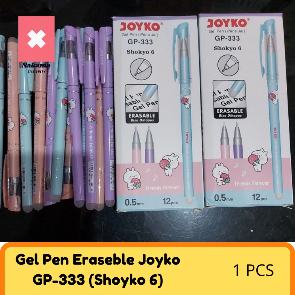 

ERASABLE GEL PEN JOYKO GP-334 Dan GP-333 BOLPEN JELBISA DIHAPUS SHOKYO 0.5 Mm